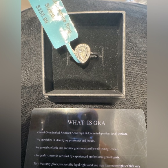 SOLD!! BRAND NEW Size 6 925 sterling silver Moissanite diamond ring. GRA RATED - Picture 2 of 11